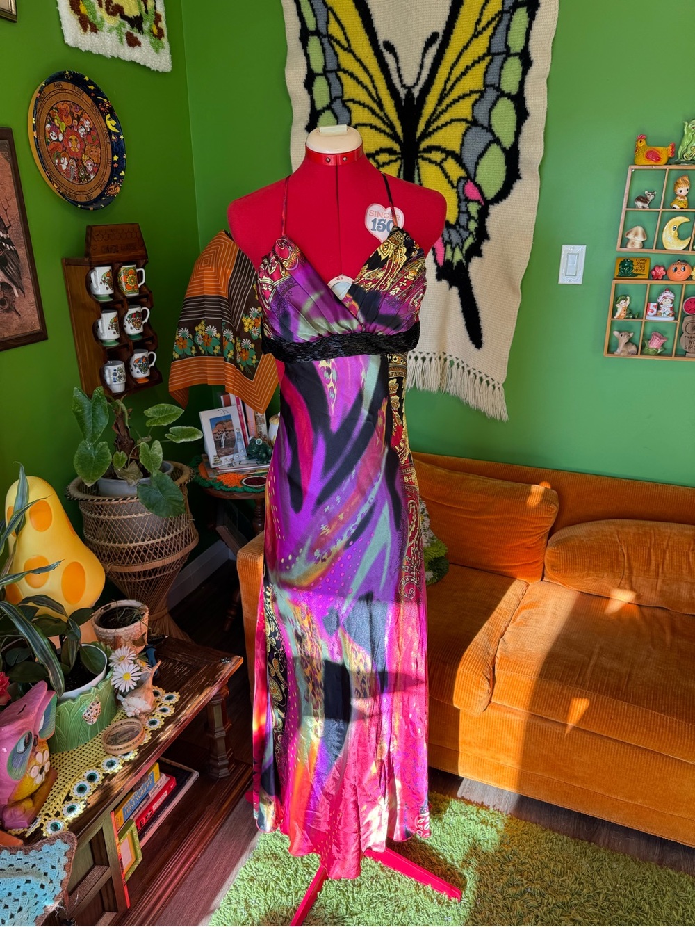 B Darlin Purple and Pink Halter Maxi Dress